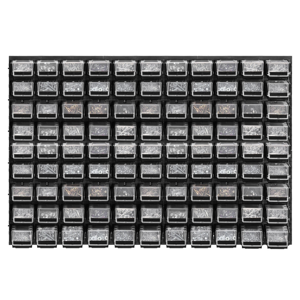 Parete attrezzata KADAX per officina, 117x78 cm, con 90 scomparti