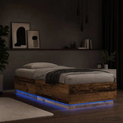 Letto con LED Legno antico 80 x 200 cm Legno ingegnerizzato 3429568