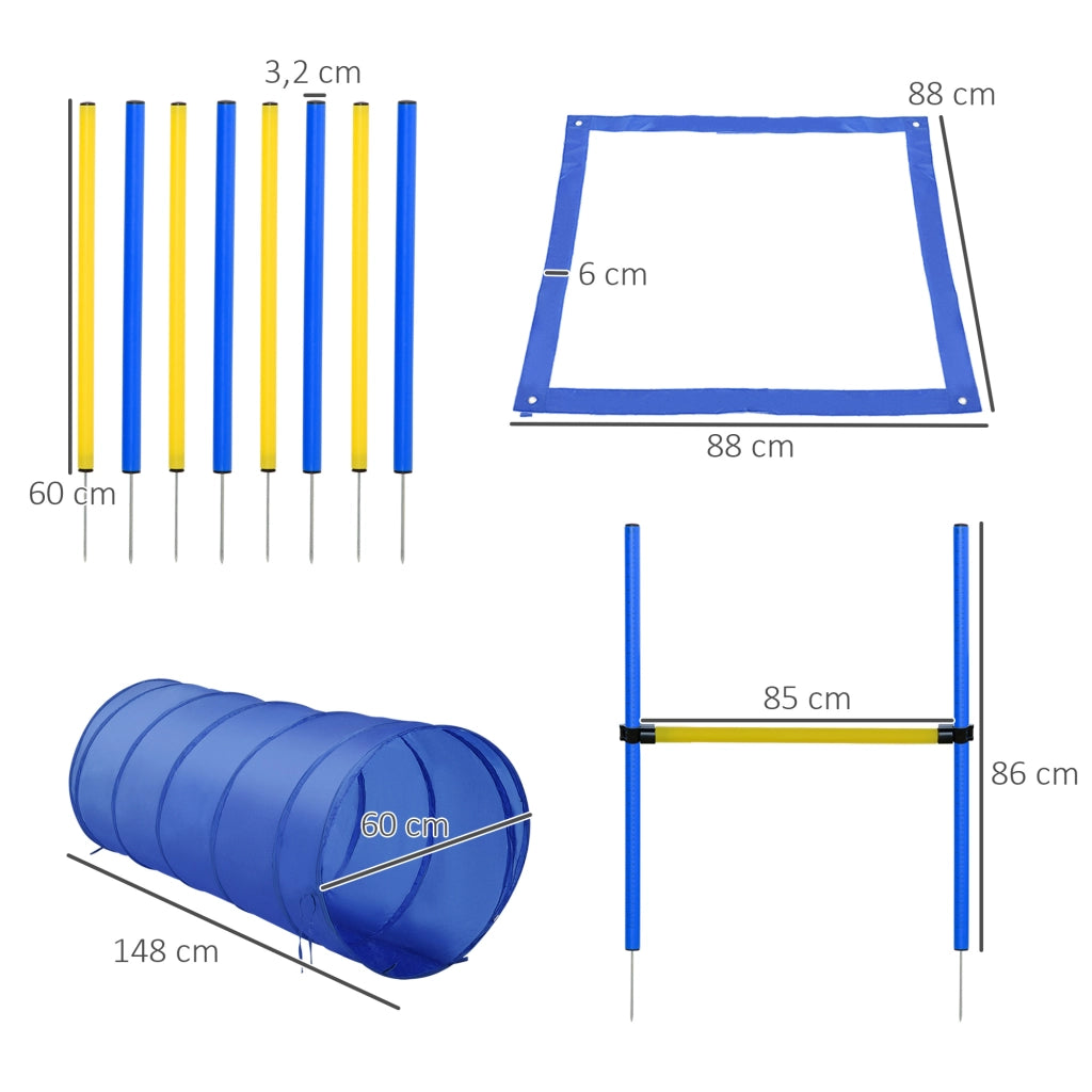 Set Agility per Cani ¨C Minimal ¨C Giallo e Blu