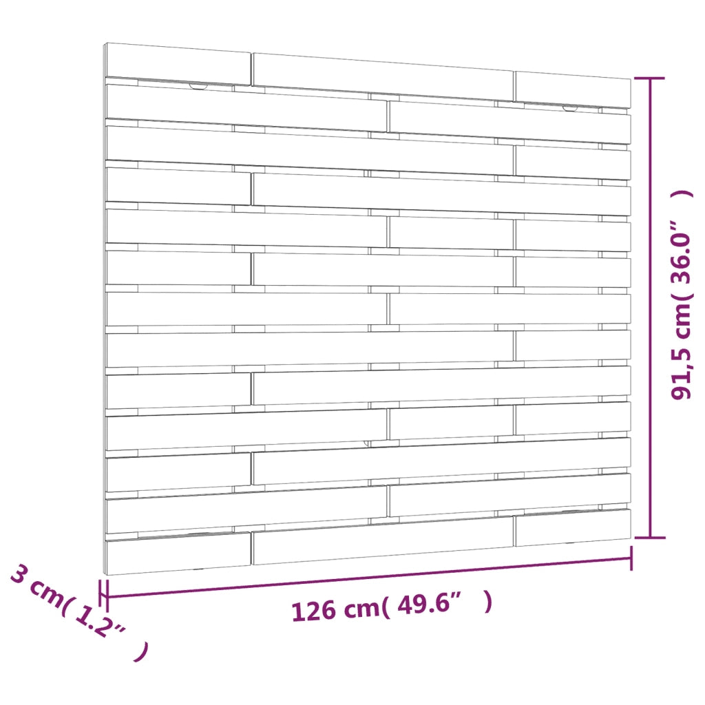 Testiera da Parete-Testiera a Muro-Testata Decorativa Grigia 126x3x91,5 cm Legno Massello di Pino