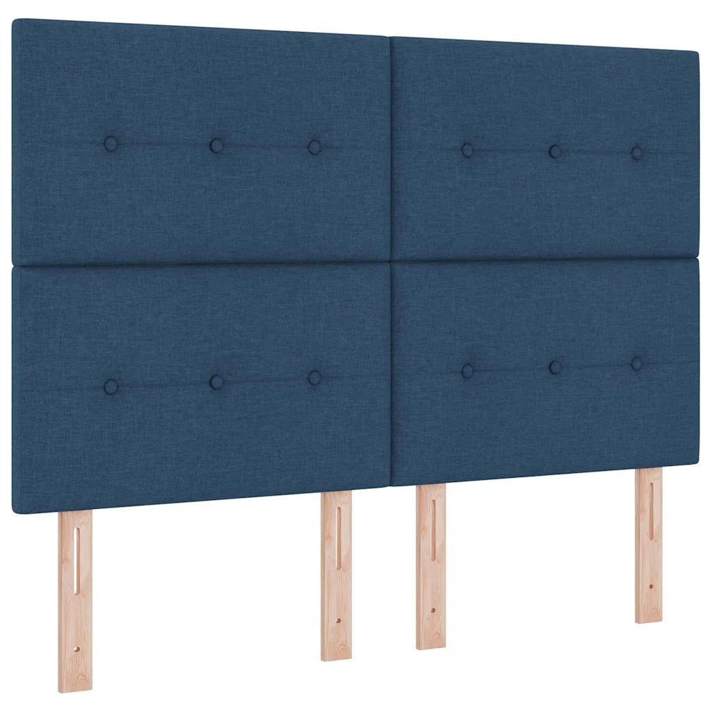 Struttura del letto con testiera Blu 140 x 190 cm Tessuto