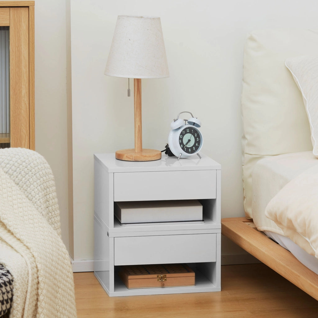 Comodino ¨C zephmum ¨C bianco 37x32x21 cm