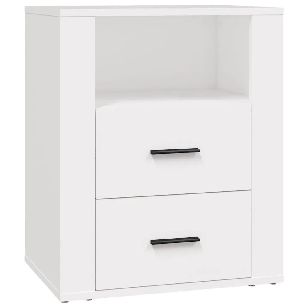 Comodino | Armadio da Notte | Mobiletto da notte Bianco 50x36x60 cm in Legno Ingegnerizzato