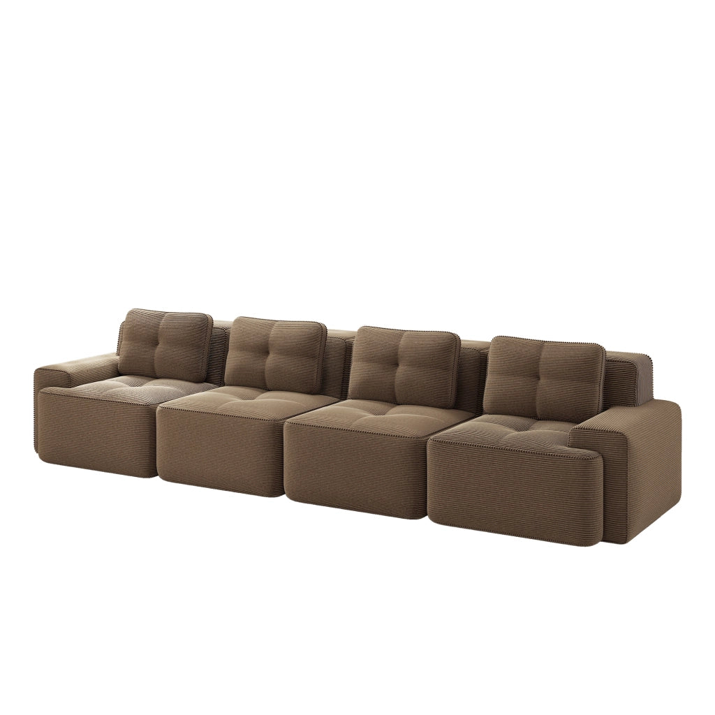 Sofa modulare senza ossa - Zephmum- 4 posti, design antiscivolo, tessuto velluto