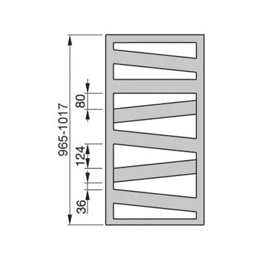 Termoarredo Zehnder Ribbon nero opaco 102x60 cm
