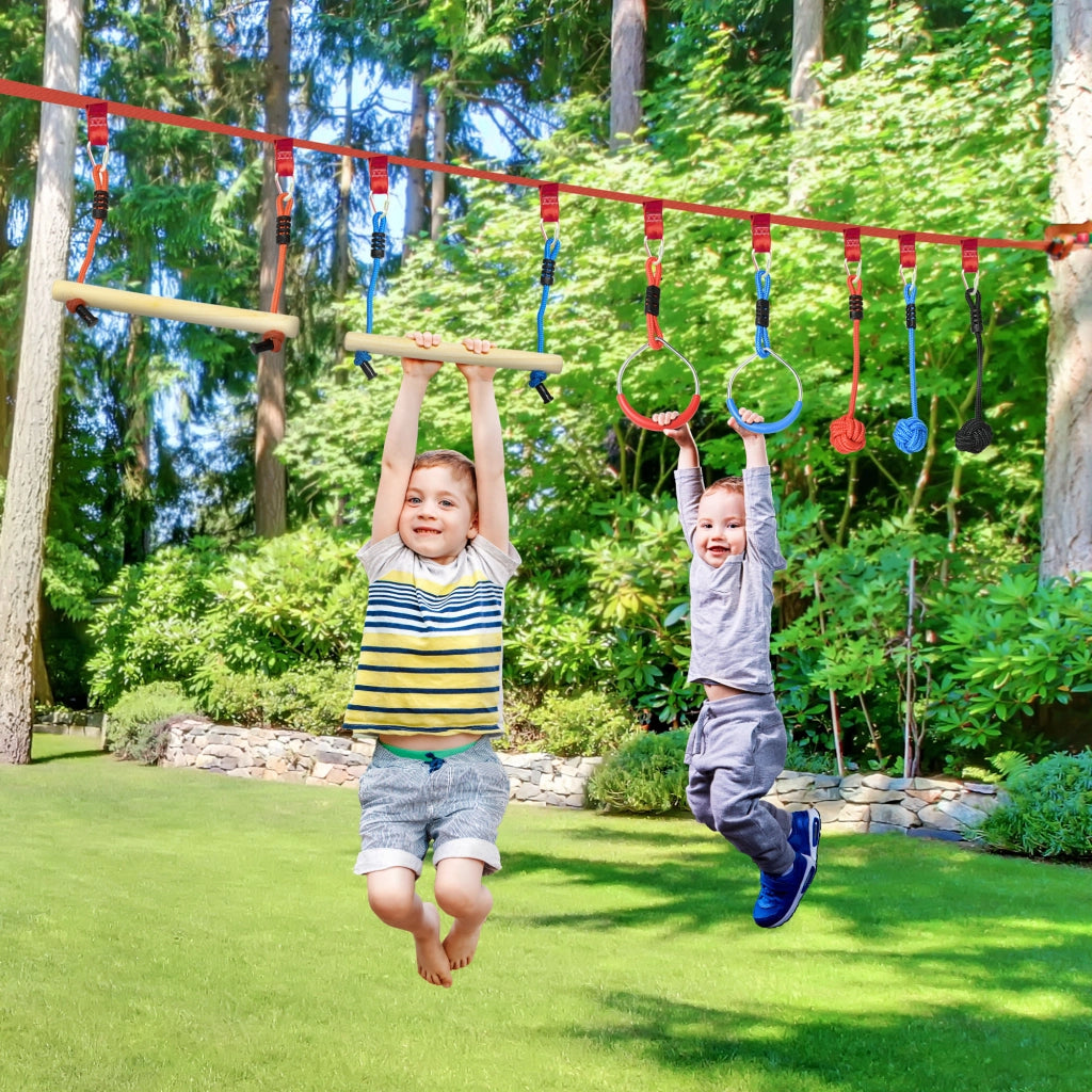 Set Percorso Ninja per Bambini ¨C zephmum ¨C Blu Nero Rosso con 30 Accessori