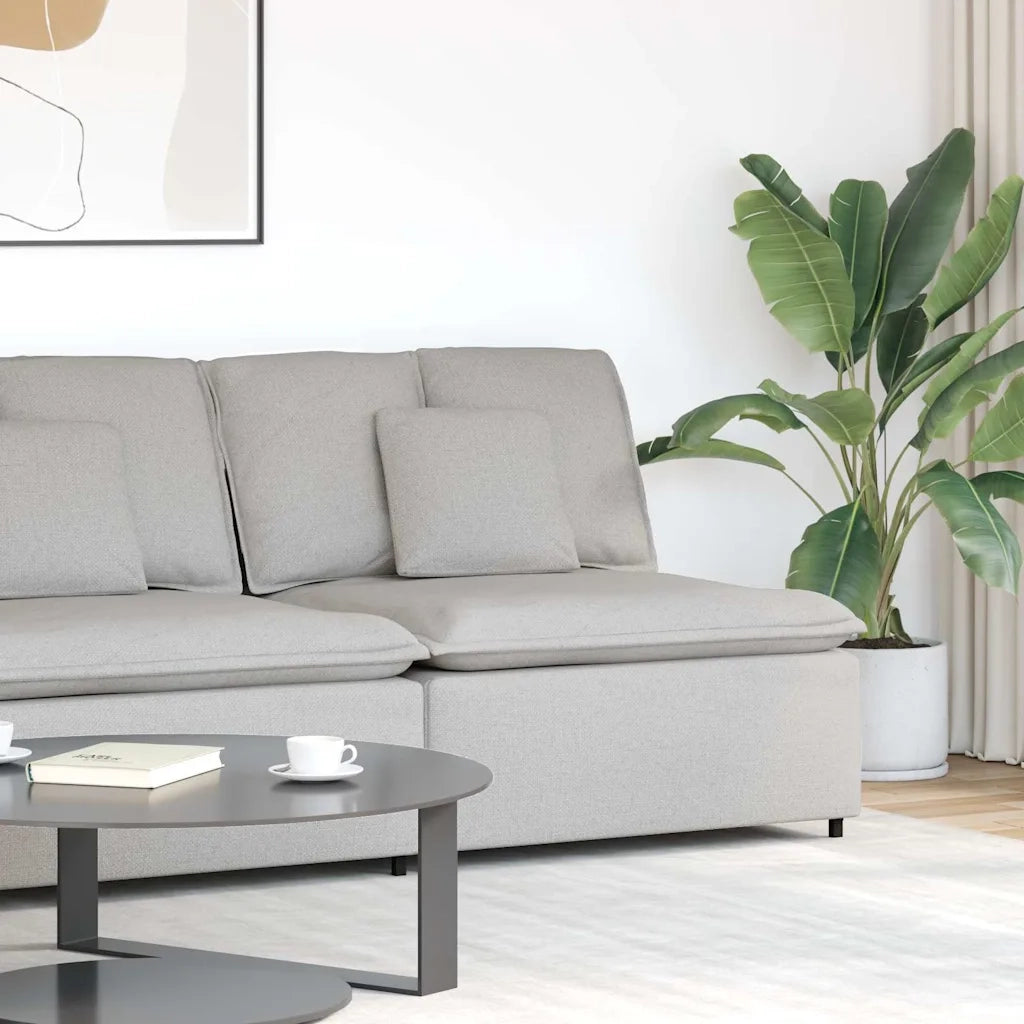 Modulo Centrale Divano Modulare con Cuscini Grigio Nuvola 100cm CFW1924962
