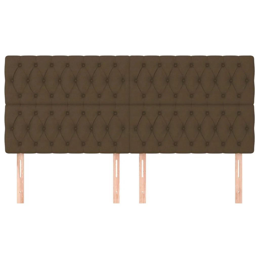 Testiera Marrone Scuro 180x7x118/128 cm Tessuto