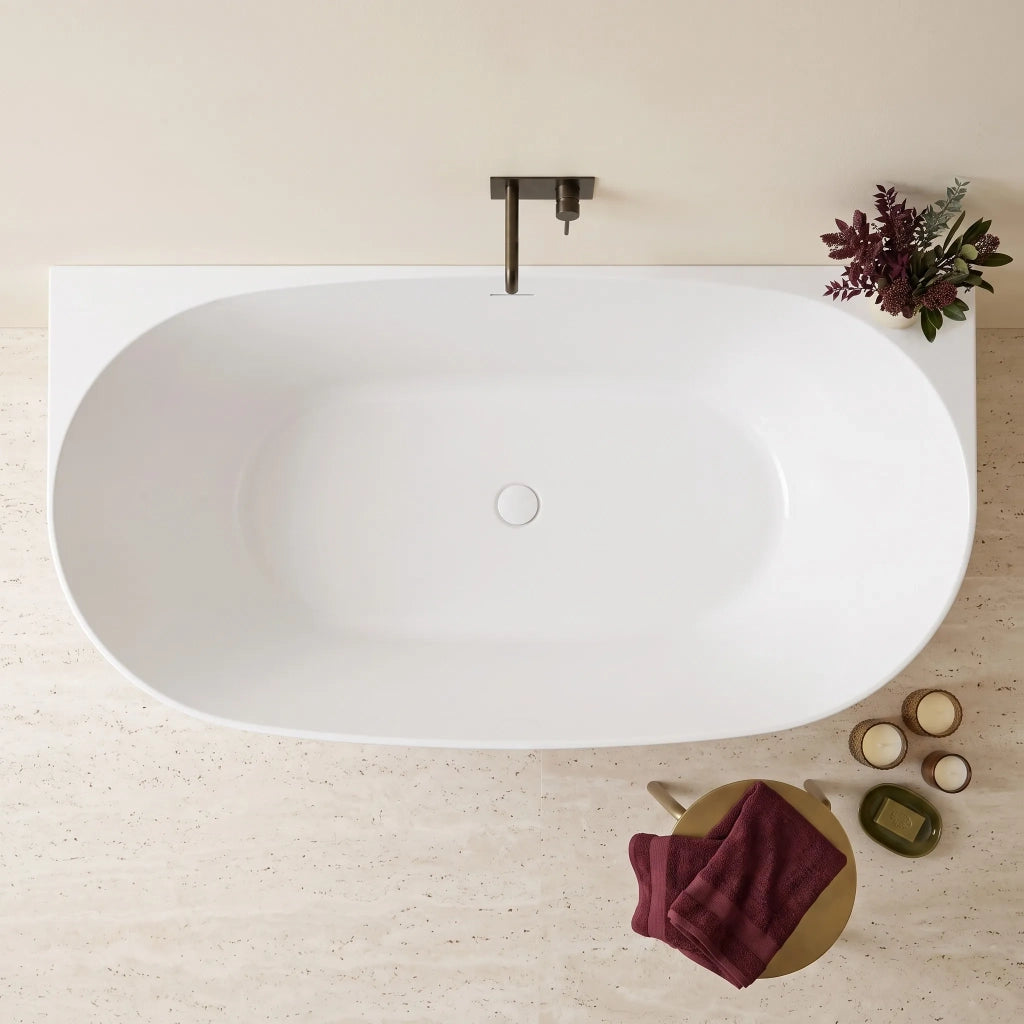 Vasca Bagno A Parete Rea Eris 150cm Copritappo nero