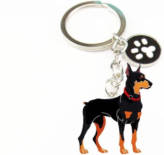 Manicotto per chiave con design metallico per amanti del Dobermann