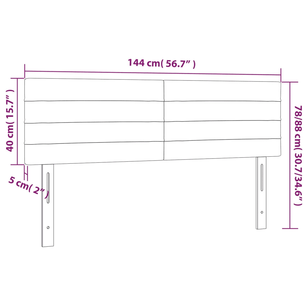 Testiera Blu 144x5x78/88 cm in Tessuto 346150