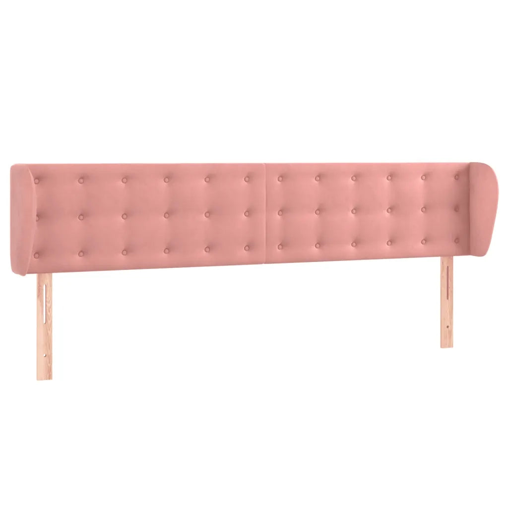 Testiera ad Orecchio-Testata con Orecchie Rosa 183x23x78/88 cm in Velluto 959055