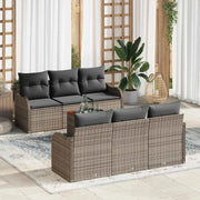 Set Divano da Giardino 7 pcs Grigio polyrattan