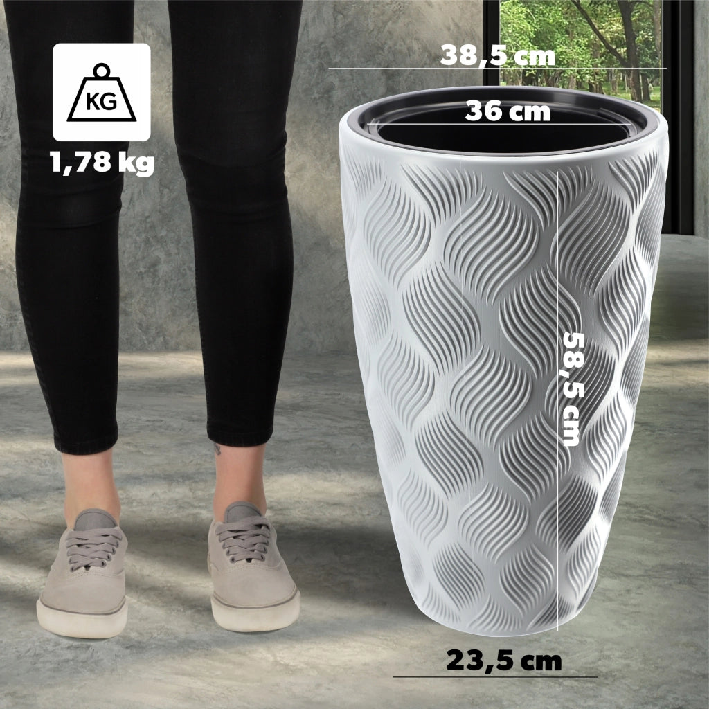 Vaso da fiori KADAX con inserto 58 cm, copertura per vaso da fiori in plastica alta