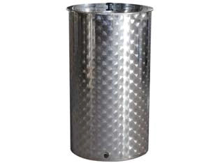 CONTENITORE ENOLOGICO FONDO A PENTOLA INOX AISI 304 SALDATO- - lt.1000 ø mm.950x1500h. bocc.F1 fiorettato - 1 pezzi BELVIVERE