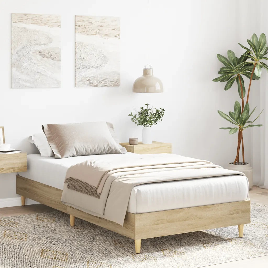 Giroletto senza Materasso-Struttura Letto Rovere Sonoma 100x200cm in Truciolato 416616