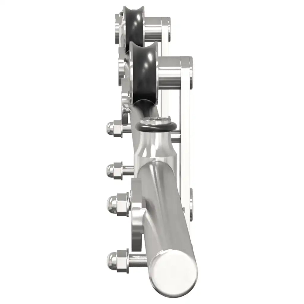 vidaXL Kit Binari Porta Scorrevole 183 cm Acciaio Inossidabile Argento