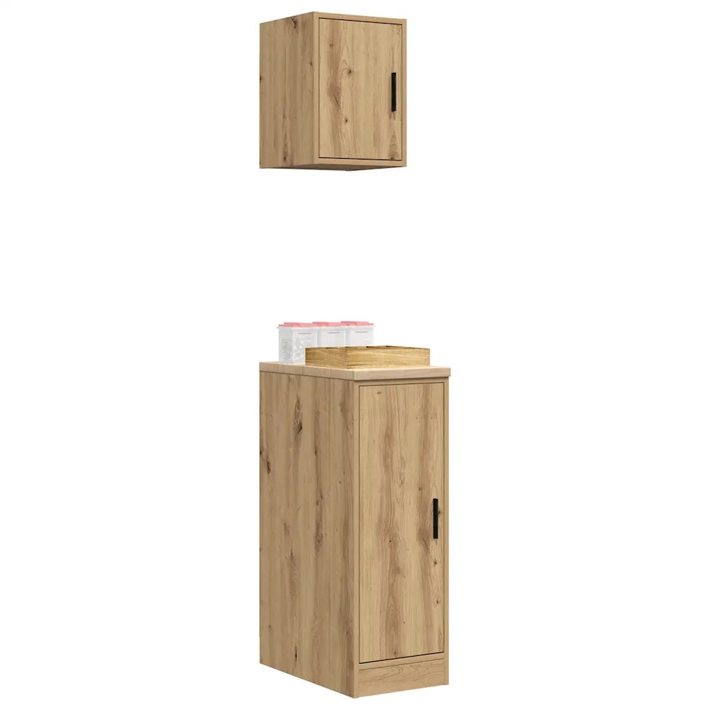 Armadi da Garage 2 pz Rovere Artigianale in Legno Multistrato 3328295