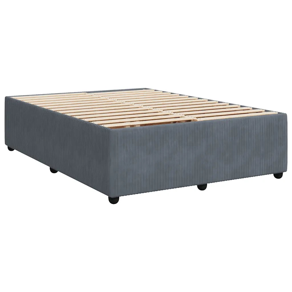 Letto matrimoniale | Letto per adulti | Giroletto senza Materasso Grigio Scuro 140x190 cm Velluto