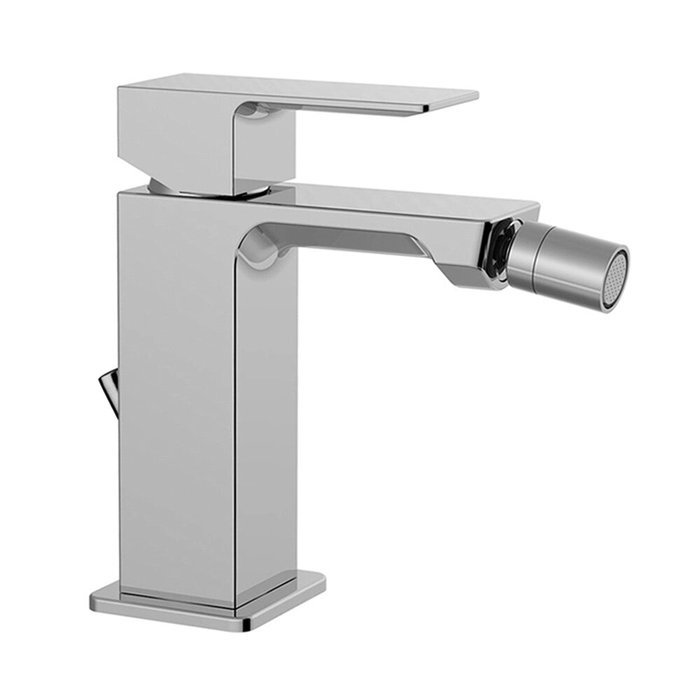 Set miscelatori lavabo e bidet cromati in ottone monocomando con scarico automatico Elle
