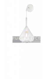 APPLIQUE BIANCO 1 LUCE VETRO TRASPARENTE 1177BI-A-TR