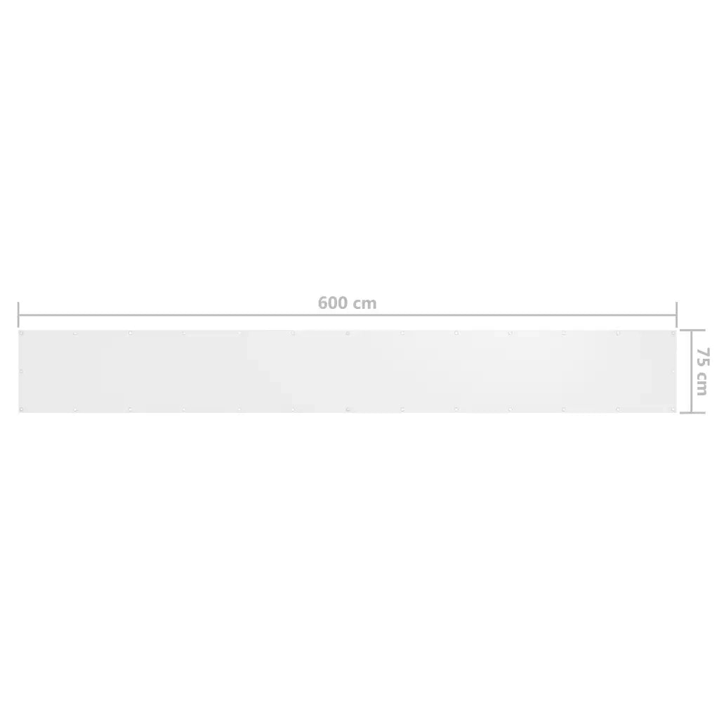 Schermo da balcone | Paravento da Balcone Bianco 75x600 cm in Tessuto Oxford