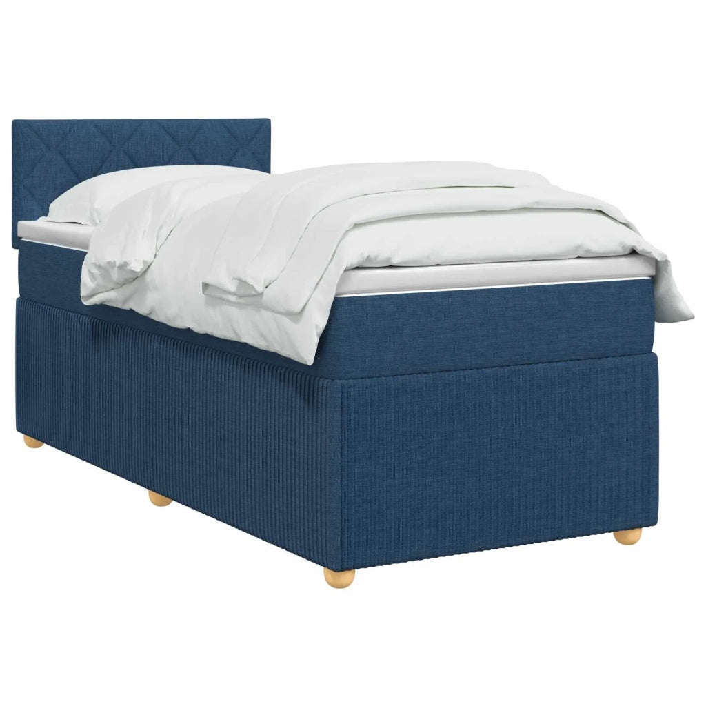 Letto box spring con materasso Blu 100 x 200 cm Tessuto 3452875
