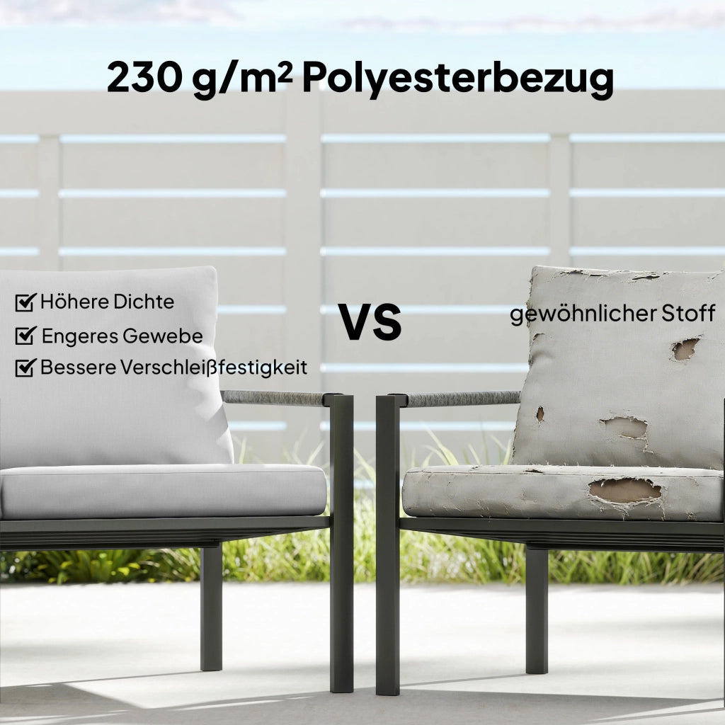 Set Divano Esterno 4 Posti con Tavolino ¨C Minimal ¨C Grigio Chiaro