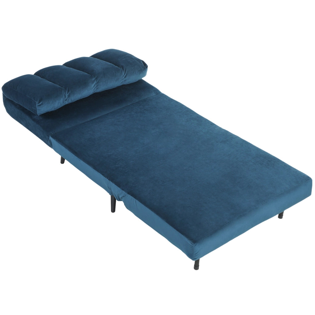 Poltrona Letto Pieghevole Trasformabile con Schienale Regolabile ¨C Minimal ¨C Blu