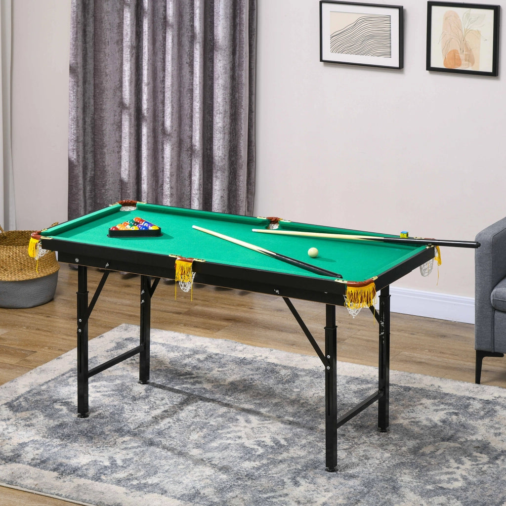 Tavolo da biliardo ¨C Minimal ¨C Verde, MDF e acciaio, 140x63x55-75 cm