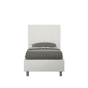 Letto singolo contenitore imbottito 90x200 similpelle bianco Sunny