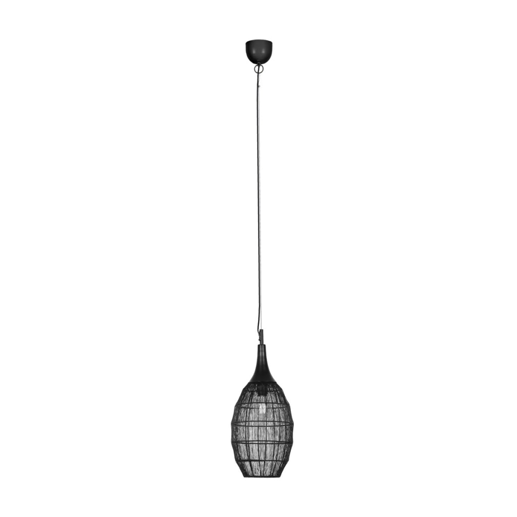 Lampada a sospensione industriale nera Soraya Trio E27