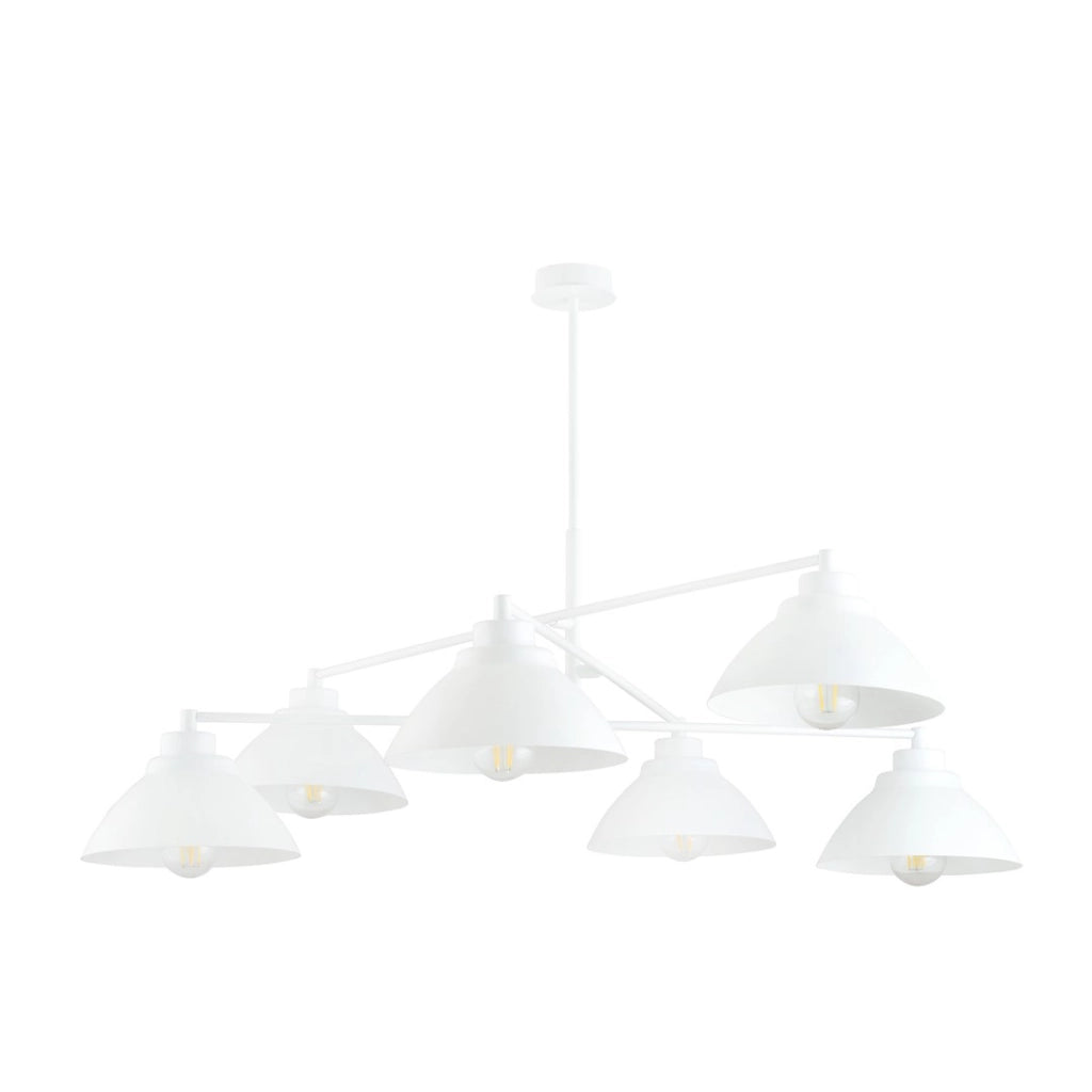 Lampadario Maverick 6 luci bianco Emibig 100 cm E27