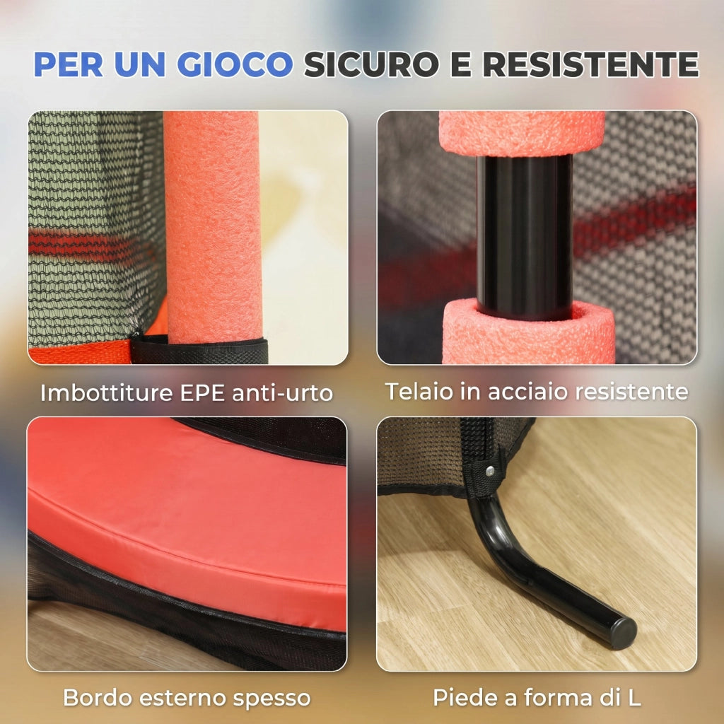 Trampolino per Bambini ¨C Minimal ¨C Rosso, 1.6x1.9 m
