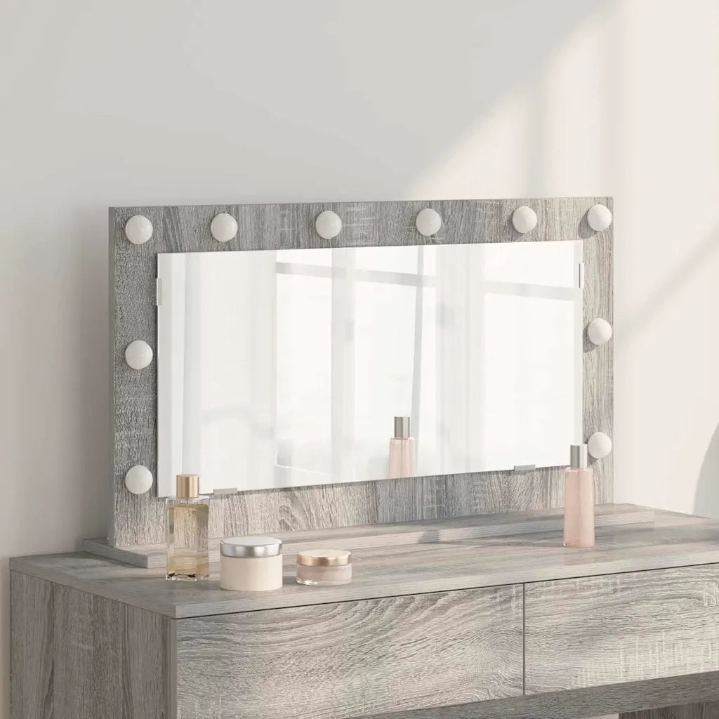 Specchio da Vanit¨¤ Rettangolare Grigio Sonoma 80 x 45 x 18 cm