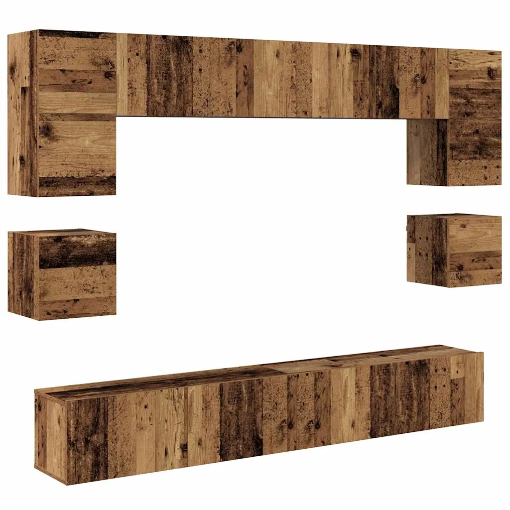 Set mobile TV 8 pcs Legno vecchio Legno multistrato 3393321