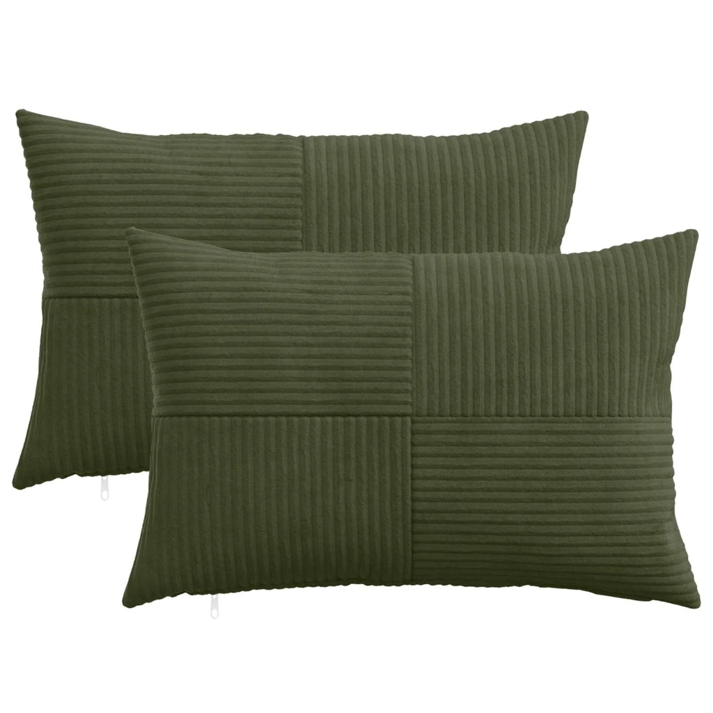 Federa 2 pcs ALMELO Verde 50 x 80 cm corduroy 915225