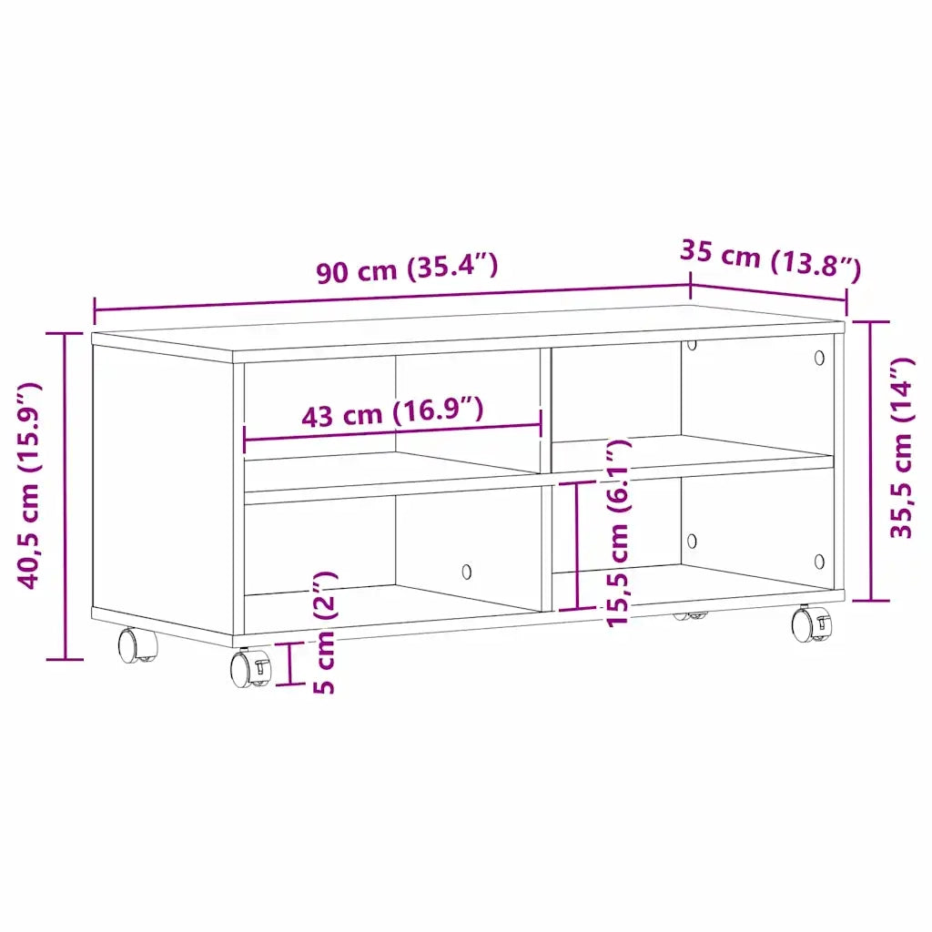 Mobile TV Marrone 90 x 35 x 40.5 cm Legno multistrato 861980