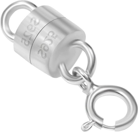 Converteur di Chiusura Magnetica in Argento - Estensione di Cinghia - 6mm x 16 mm - Trovagamma Leggero per Accessori di Gioielleria - Adatto per Collane, Bracciali e Anelli unici.