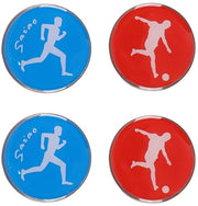 Set di palline da calcio da disegnare - 4 pezzi - Disegno a doppia faccia - Moneta arbitro colorata - Materiale duraturo - Formato compatto - Palline da calcio da tosse