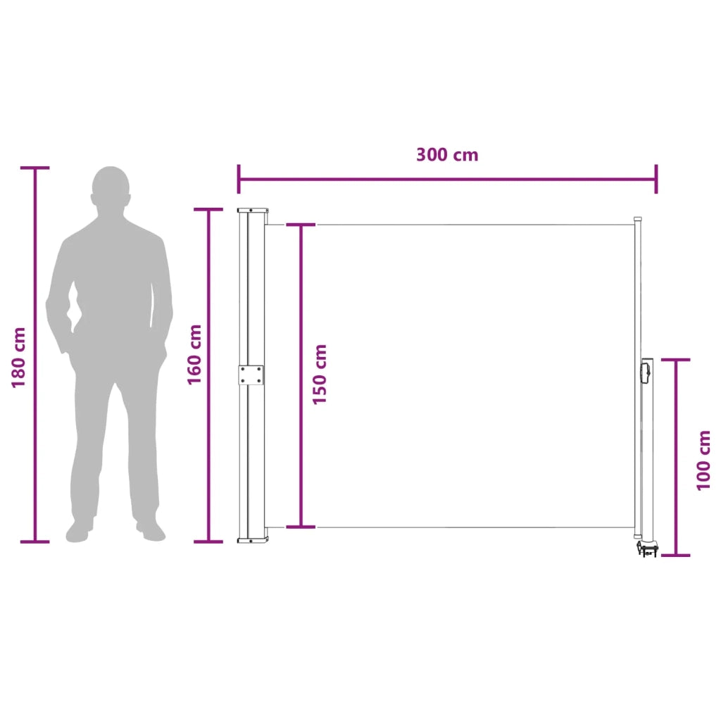 Tenda laterale Antracite 300 x 160 cm 42035259
