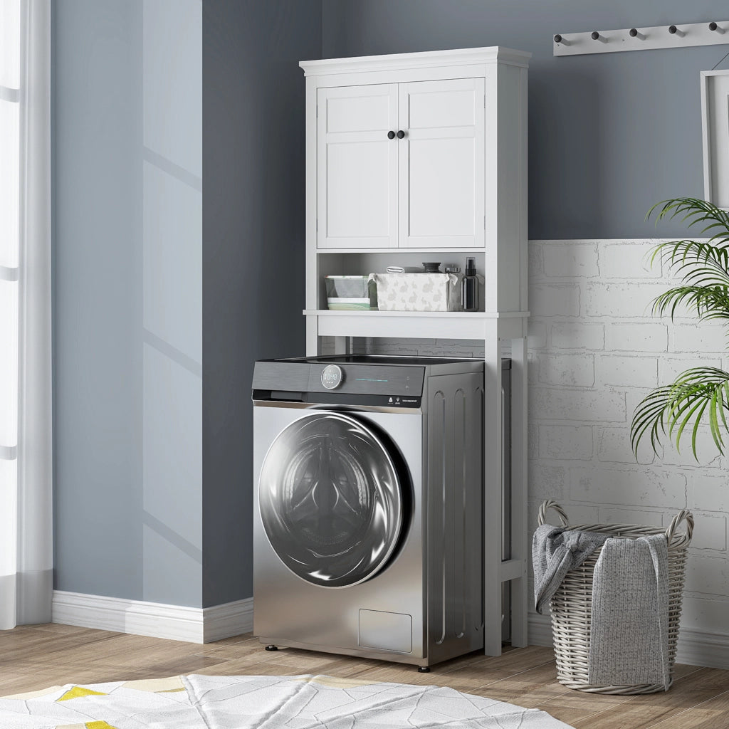 Mobiletto Sospeso Bagno con Ripiano ¨C Minimal ¨C Bianco 70x20x175 cm