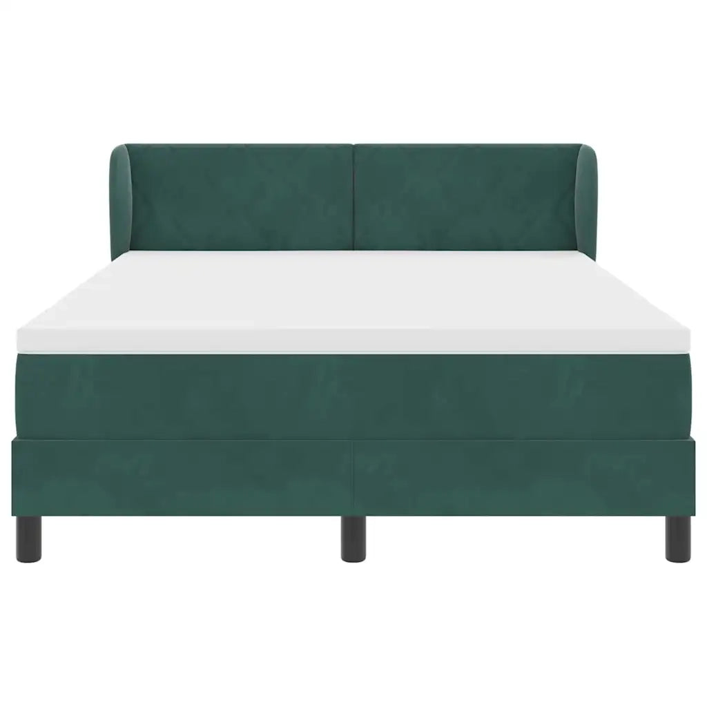 Letto a molle con testiera Verde scuro 140 x 200 cm Velluto 3340445