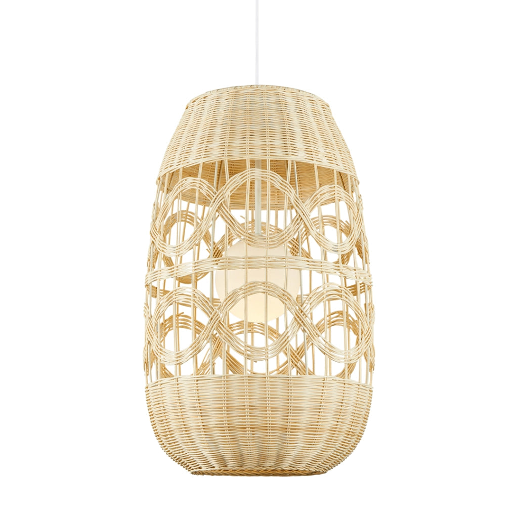 Sospensione boho Arona rattan crema Ø40 E14 Milagro