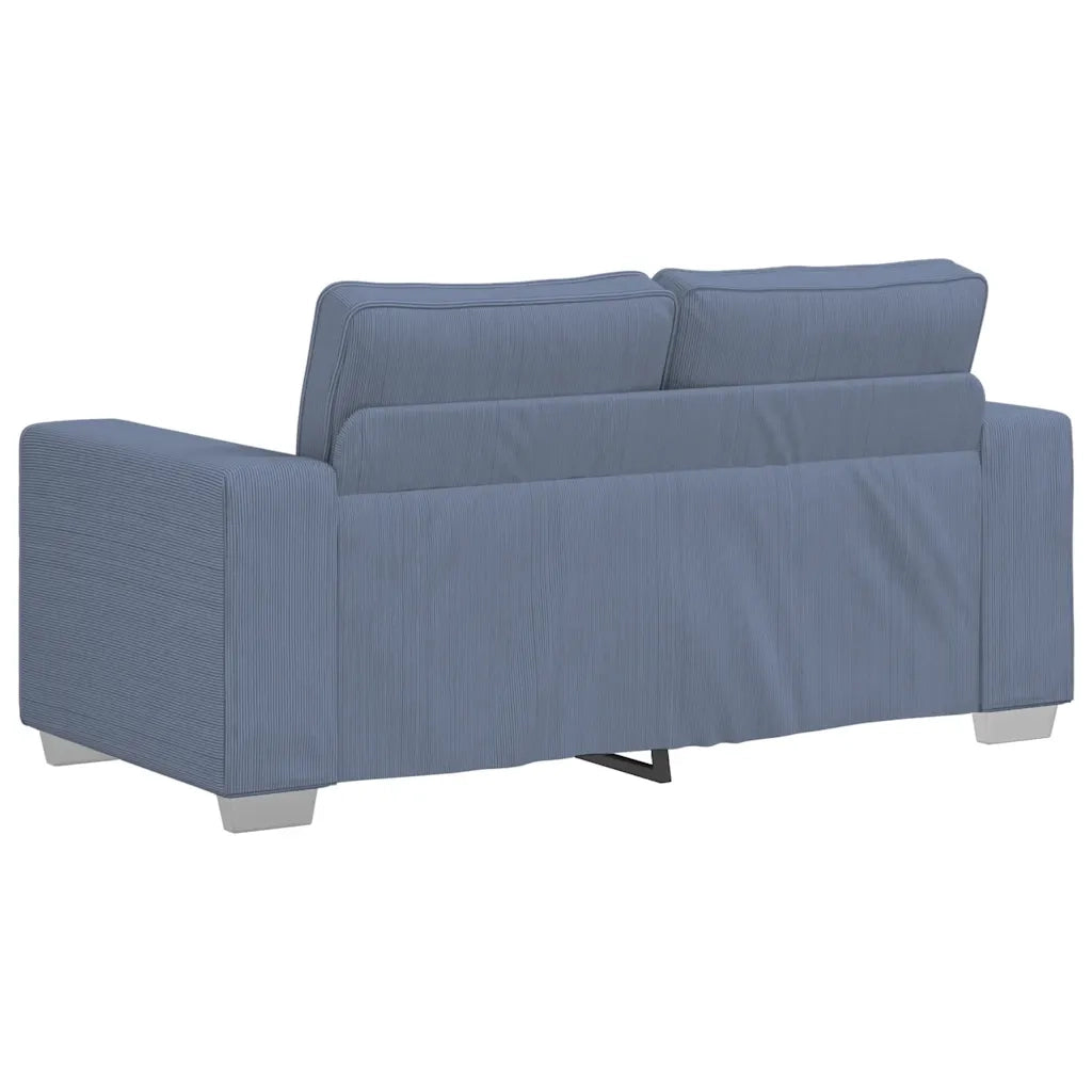 Divano Divanetto Blu 160x77x82 cm Tessuto di Velluto a Coste 4105196