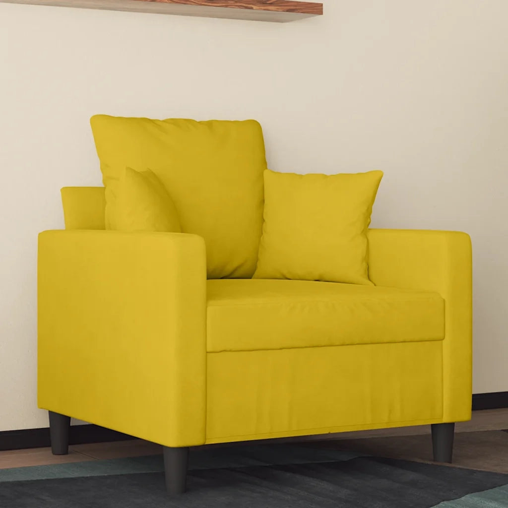 Poltrona | Sedia Relax Giallo 60 cm Velluto