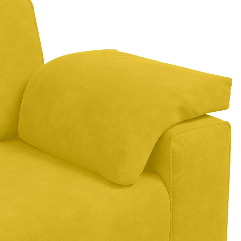 Divano Divanetto Giallo 180x77x82 cm in Velluto 4105273