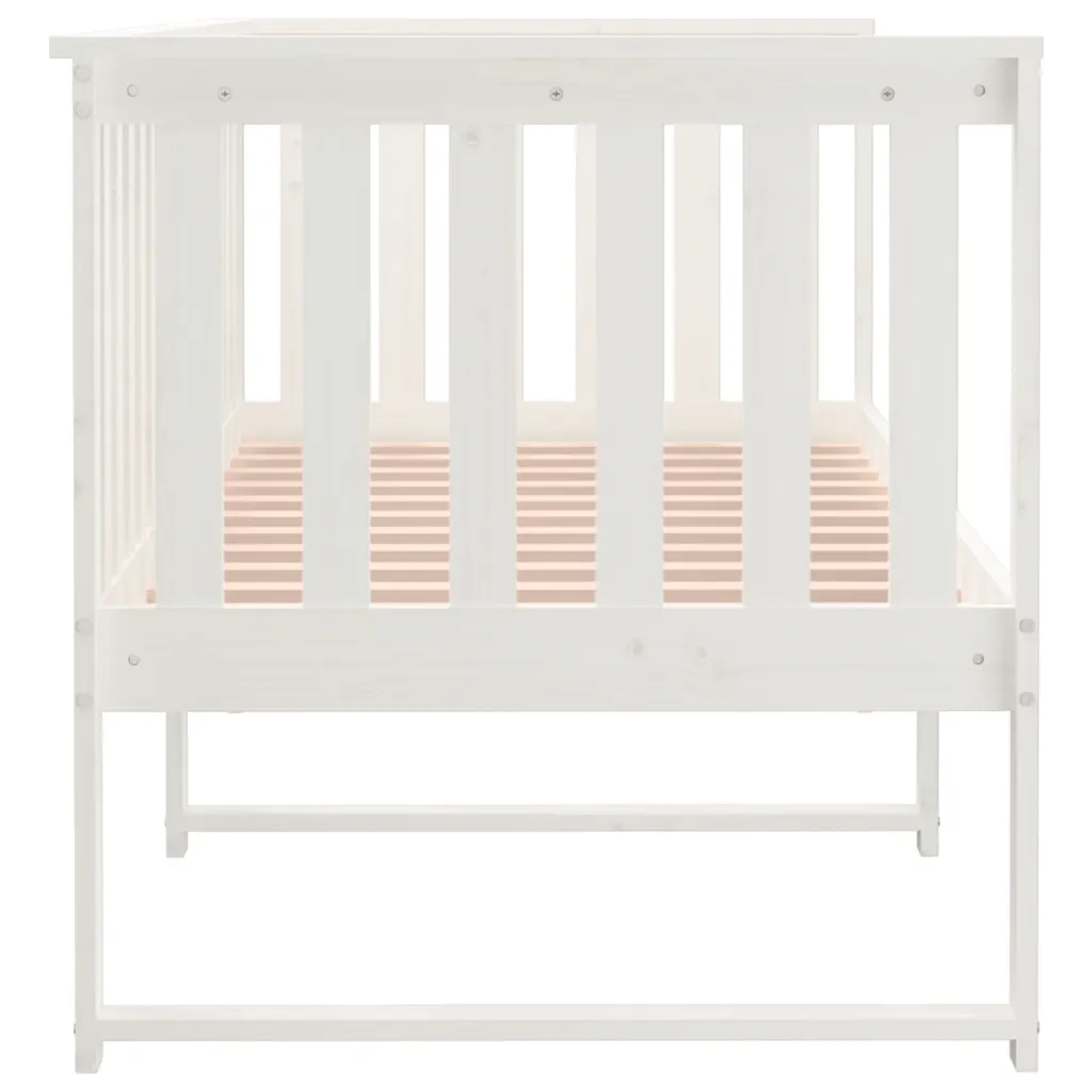 Letto singolo | Letto per adulti | Dormeuse senza Materasso Bianca 80x200 cm Legno Massello Pino