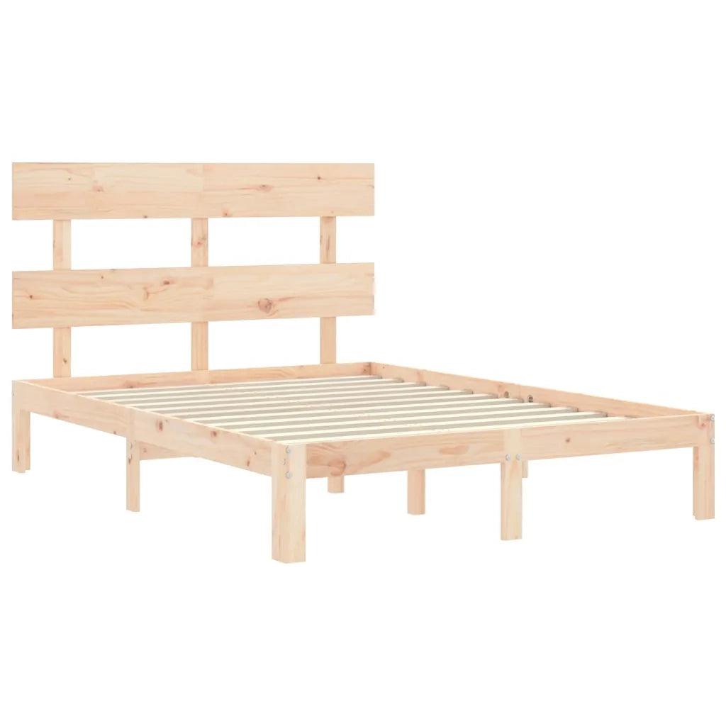 Letto senza Materasso-Struttura Letto 140x190 cm in Legno Massello di Pino 513508