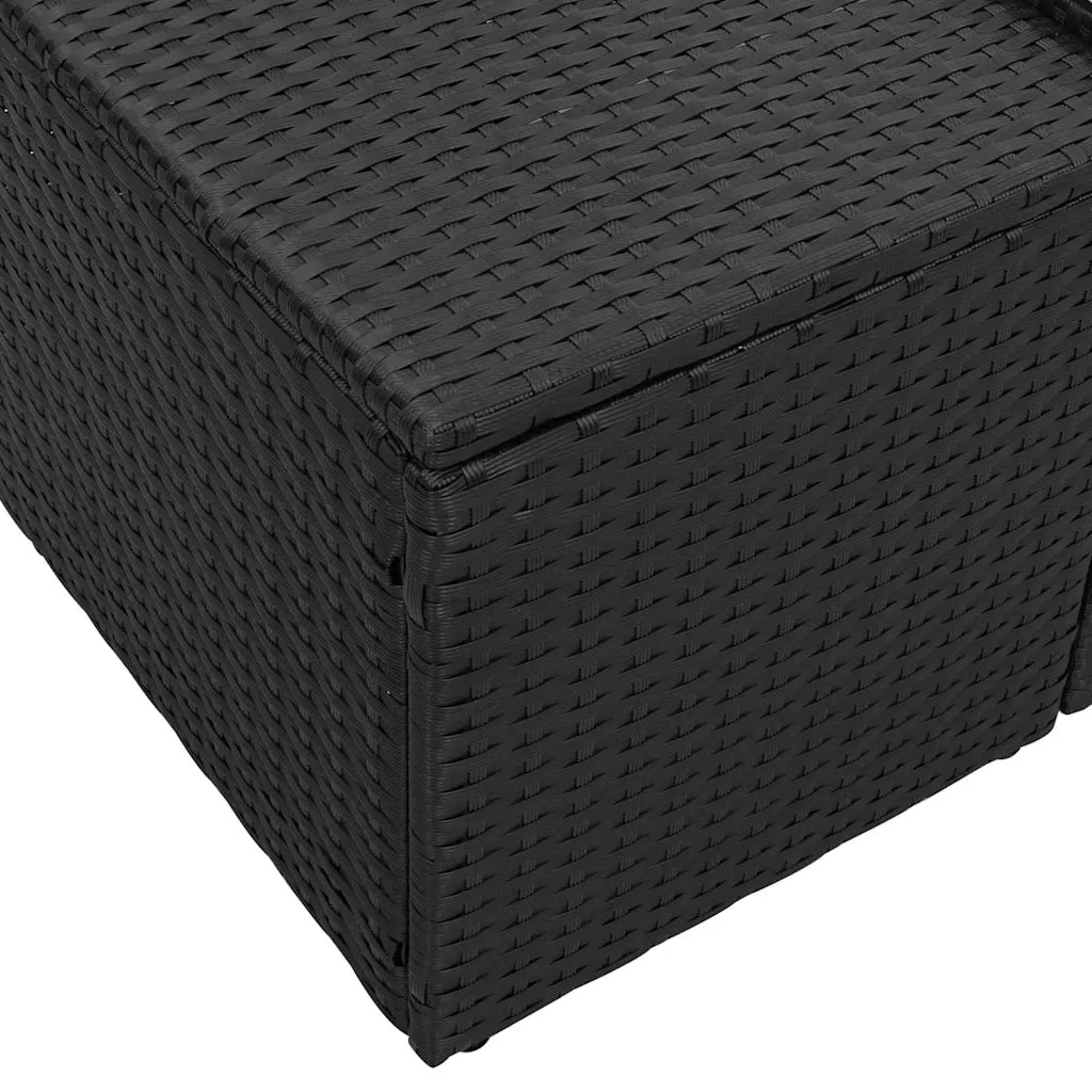 Divano da giardino con cuscino Nero 184 x 62 x 69 cm polyrattan 42006801